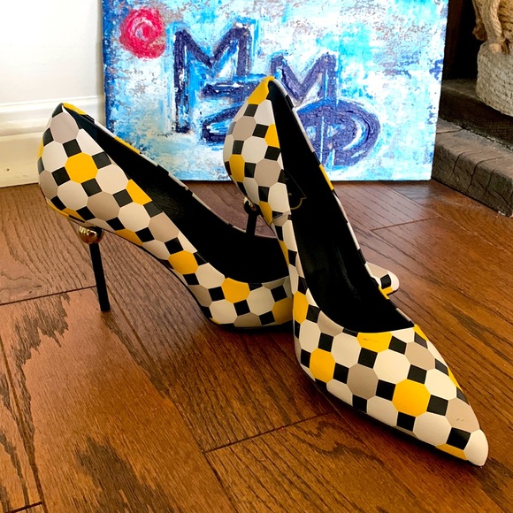 Roger Vivier Handcrafted Dec Sphere Palazzo Hexagon BNIB Sz 38 Made In Italy - Picture 15 of 16